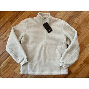 Lululemon High Pile Fleece 1/4 Zip Sherpa Jacket Men’s Size L Bone/White NWT